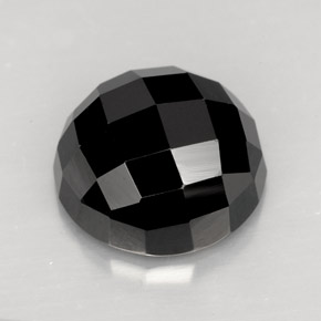Espinela negro natural de 8,69 ct, corte redondo, opaco