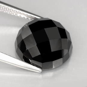 Espinela negro natural de 8,69 ct, corte redondo, opaco