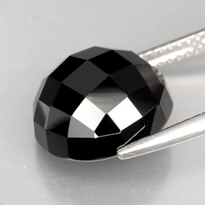 Espinela negro natural de 8,69 ct, corte redondo, opaco