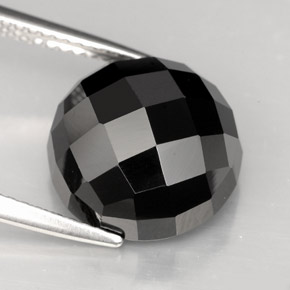 Espinela negro natural de 9,14 ct, corte redondo, opaco