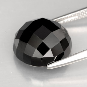 Espinela negro natural de 9,14 ct, corte redondo, opaco