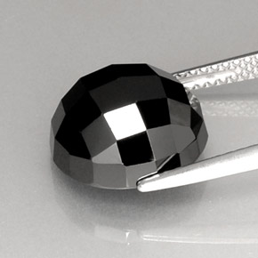 Espinela negro natural de 8,90 ct, corte redondo, opaco