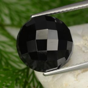 Espinela negro natural de 8,91 ct, corte redondo, opaco