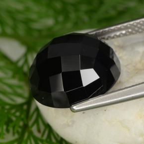 Espinela negro natural de 8,91 ct, corte redondo, opaco