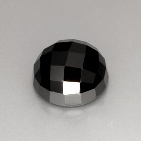 Espinela negro natural de 9,46 ct, corte redondo, opaco