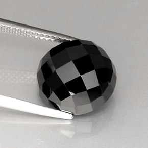 Espinela negro natural de 9,46 ct, corte redondo, opaco