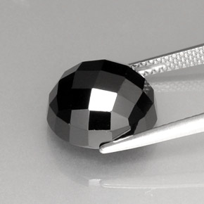 Espinela negro natural de 9,46 ct, corte redondo, opaco
