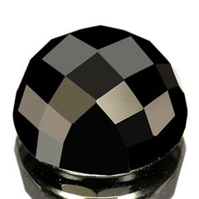 Espinela negro natural de 9,76 ct, corte redondo, opaco