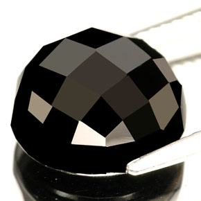 Espinela negro natural de 9,76 ct, corte redondo, opaco
