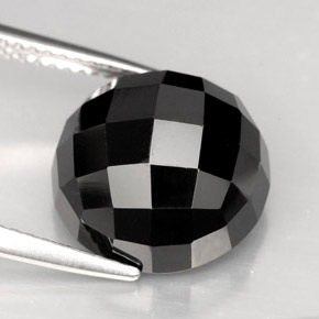 Espinela negro natural de 9,16 ct, corte redondo, opaco