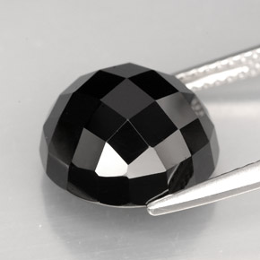 Espinela negro natural de 9,16 ct, corte redondo, opaco