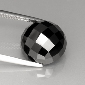 Espinela negro natural de 9,44 ct, corte redondo, opaco