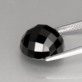 Espinela negro natural de 9,44 ct, corte redondo, opaco