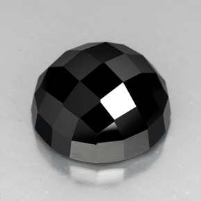 Espinela negro natural de 8,76 ct, corte redondo, opaco