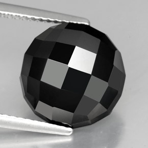 Espinela negro natural de 8,76 ct, corte redondo, opaco