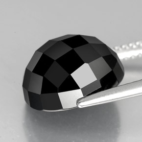 Espinela negro natural de 8,76 ct, corte redondo, opaco