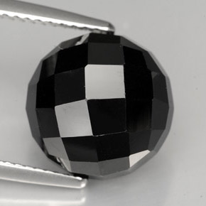 Espinela negro natural de 9,09 ct, corte redondo, opaco