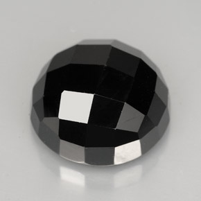 Espinela negro natural de 9,09 ct, corte redondo, opaco