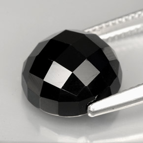 Espinela negro natural de 9,09 ct, corte redondo, opaco