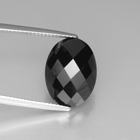 Espinela negro natural de 10,83 ct, corte óvalo, opaco