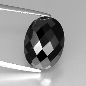 Espinela negro natural de 10,46 ct, corte óvalo, opaco