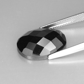 Espinela negro natural de 10,46 ct, corte óvalo, opaco
