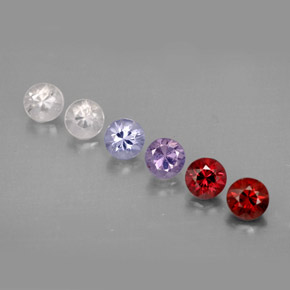 Gemas de espinela multicolor natural de  ct, corte redondo, VVS-VS