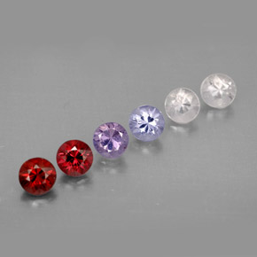 Gemas de espinela multicolor natural de  ct, corte redondo, VVS-VS