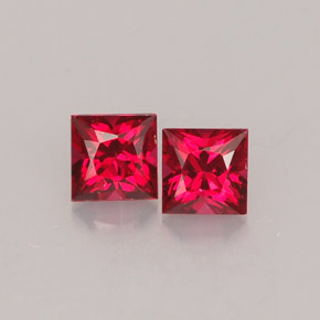 Gemas de espinela rojo natural de  ct, cuadrado, VVS-VS