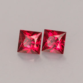 Gemas de espinela rojo natural de  ct, cuadrado, VVS-VS