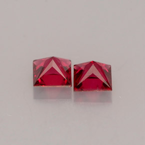 Gemas de espinela rojo natural de  ct, cuadrado, VVS-VS