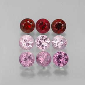 Gemas de espinela multicolor natural de  ct, corte redondo, VVS-VS