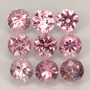 Gemas de espinela rosa natural de  ct, corte redondo, VVS-VS