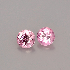 Gemas de espinela rosa natural de  ct, corte redondo, VVS-VS