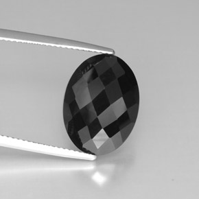 Espinela negro natural de 8,80 ct, corte óvalo, opaco