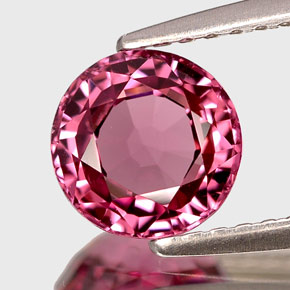 Espinela rosa natural de 1,25 ct, corte redondo, VVS