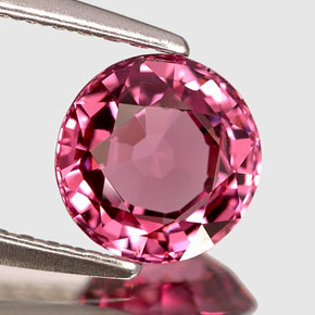 Espinela rosa natural de 1,25 ct, corte redondo, VVS