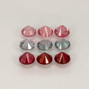 Gemas de espinela multicolor natural de  ct, corte redondo, VVS-VS