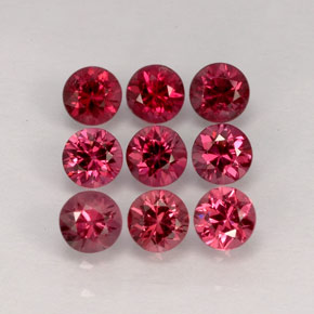 Gemas de espinela rojo natural de  ct, corte redondo, VVS-VS