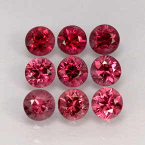 Gemas de espinela rojo natural de  ct, corte redondo, VVS-VS