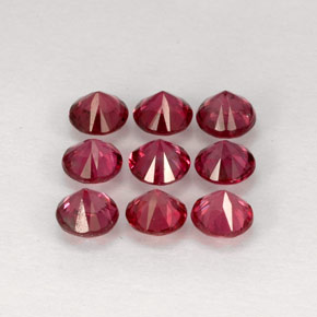 Gemas de espinela rojo natural de  ct, corte redondo, VVS-VS