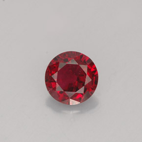 Espinela rojo natural de 0,59 ct, corte redondo, VS