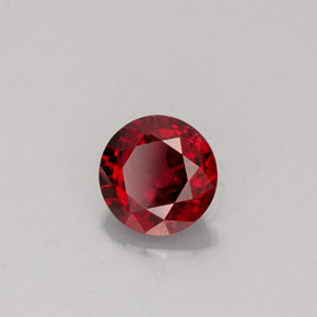 Espinela rojo natural de 0,59 ct, corte redondo, VS