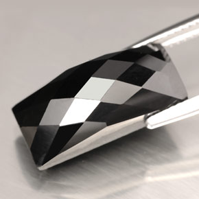 Espinela negro natural de 12,84 ct, baguette, opaco