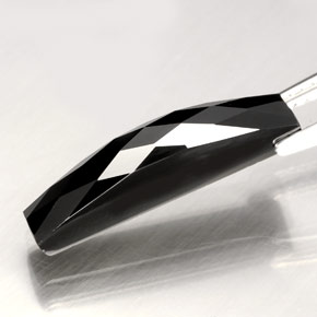 Espinela negro natural de 4,23 ct, baguette, opaco