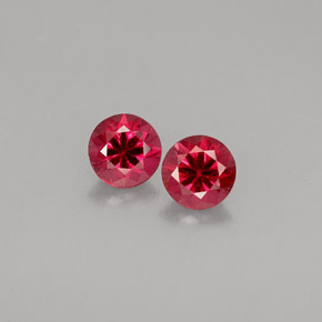 Gemas de espinela rojo natural de  ct, corte redondo, VVS-VS