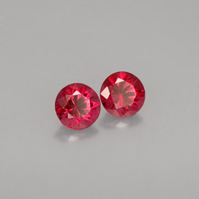 Gemas de espinela rojo natural de  ct, corte redondo, VVS-VS