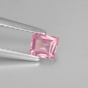 Espinela rosa natural de 0,37 ct, baguette, VVS-VS