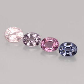 Gemas de espinela multicolor natural de  ct, corte óvalo, VVS-VS