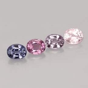 Gemas de espinela multicolor natural de  ct, corte óvalo, VVS-VS